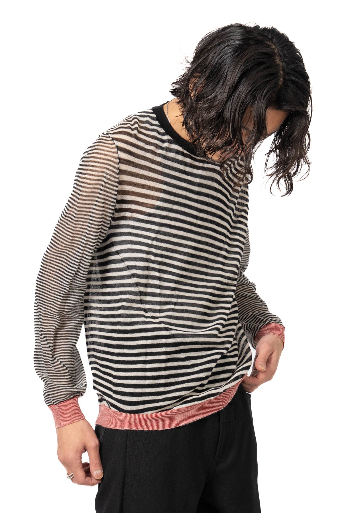 Crew Neck Border Knit【50%OFF】
