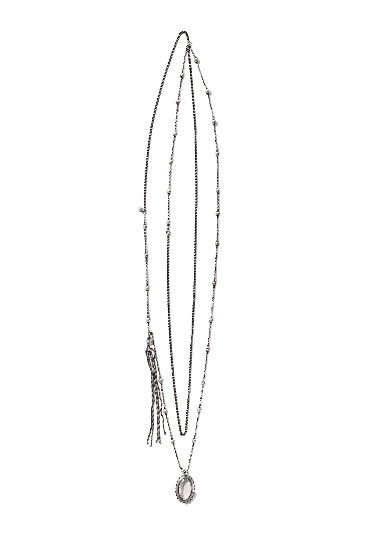 WAD NECKLACE WITH BEADS AND CABOCHON PENDANT
