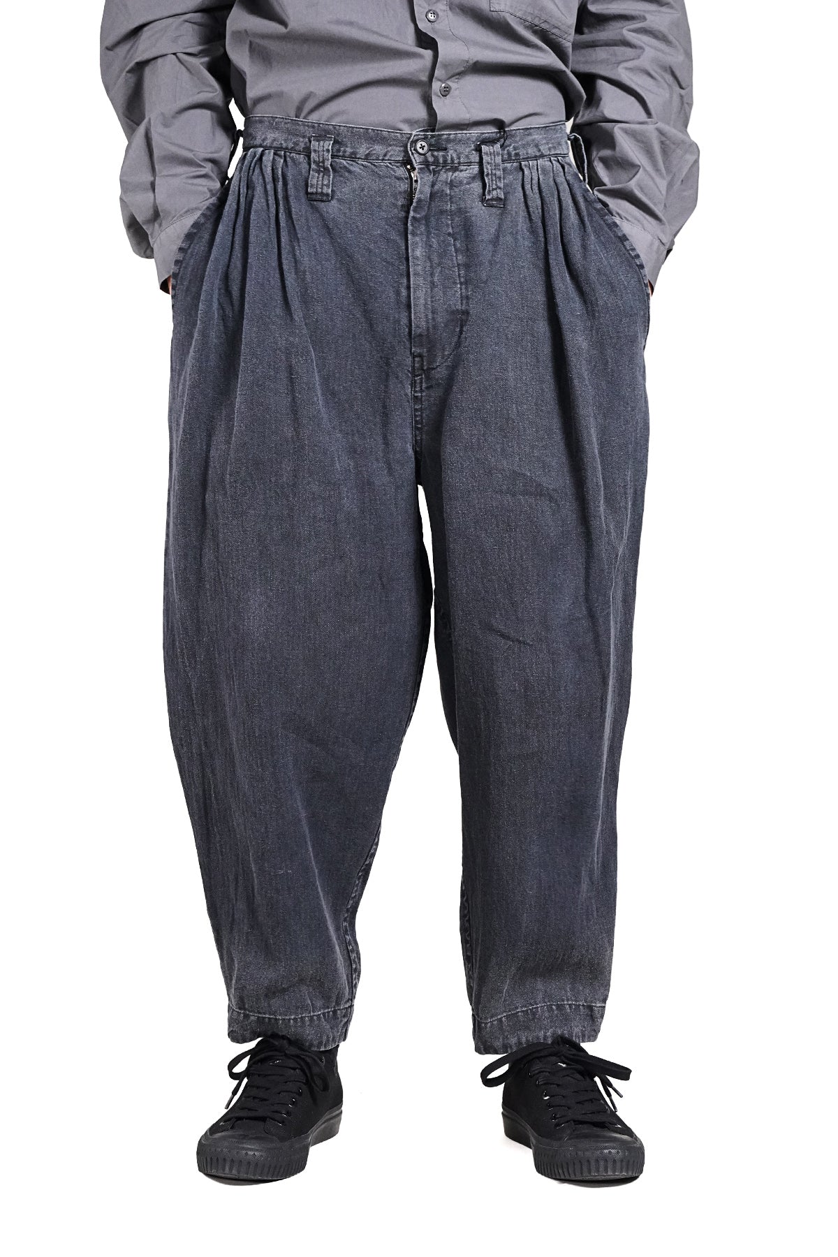 BLACK LINEN BEBOP PANTS