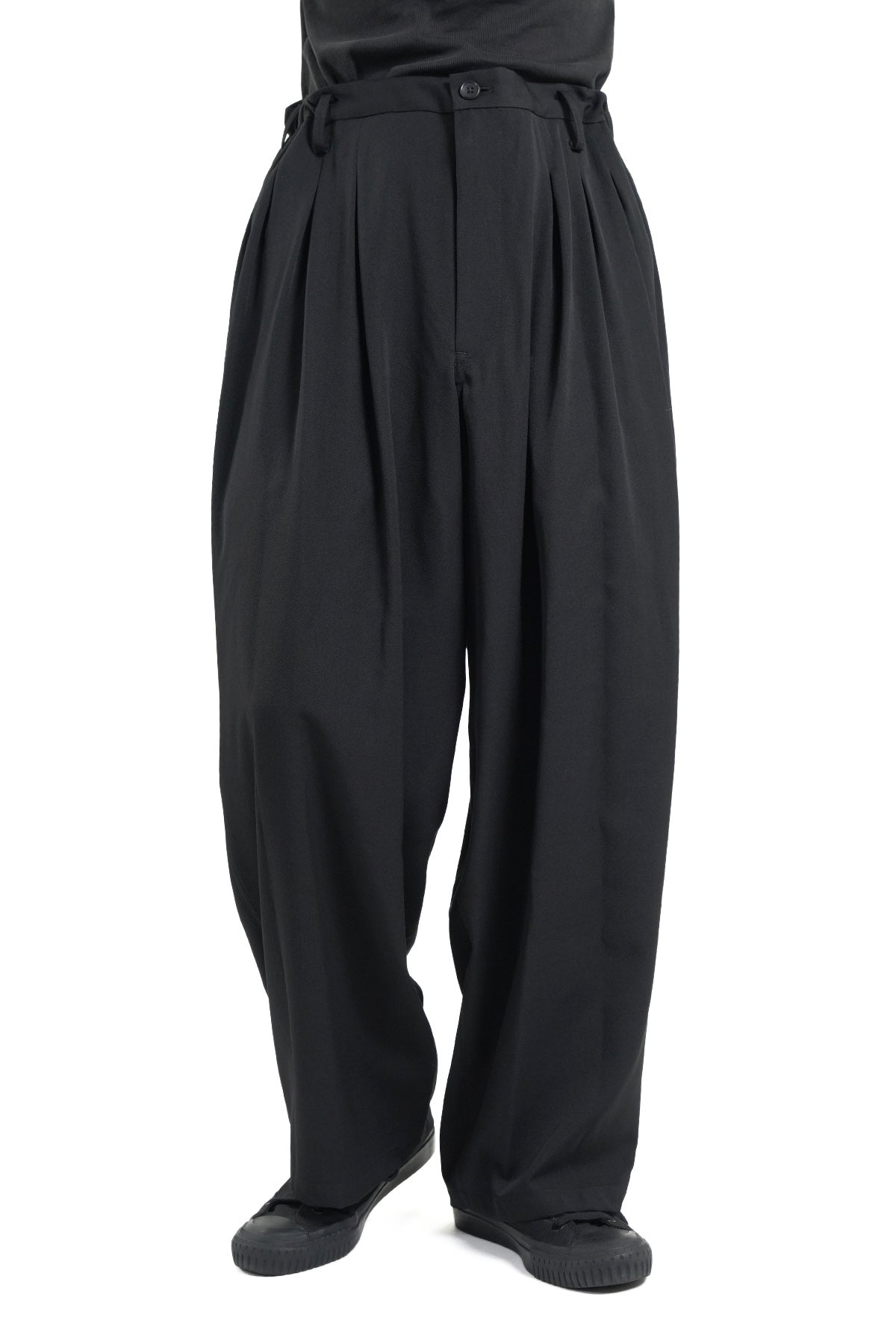 WOOL GABARDINE 12 TUCKS PANTS