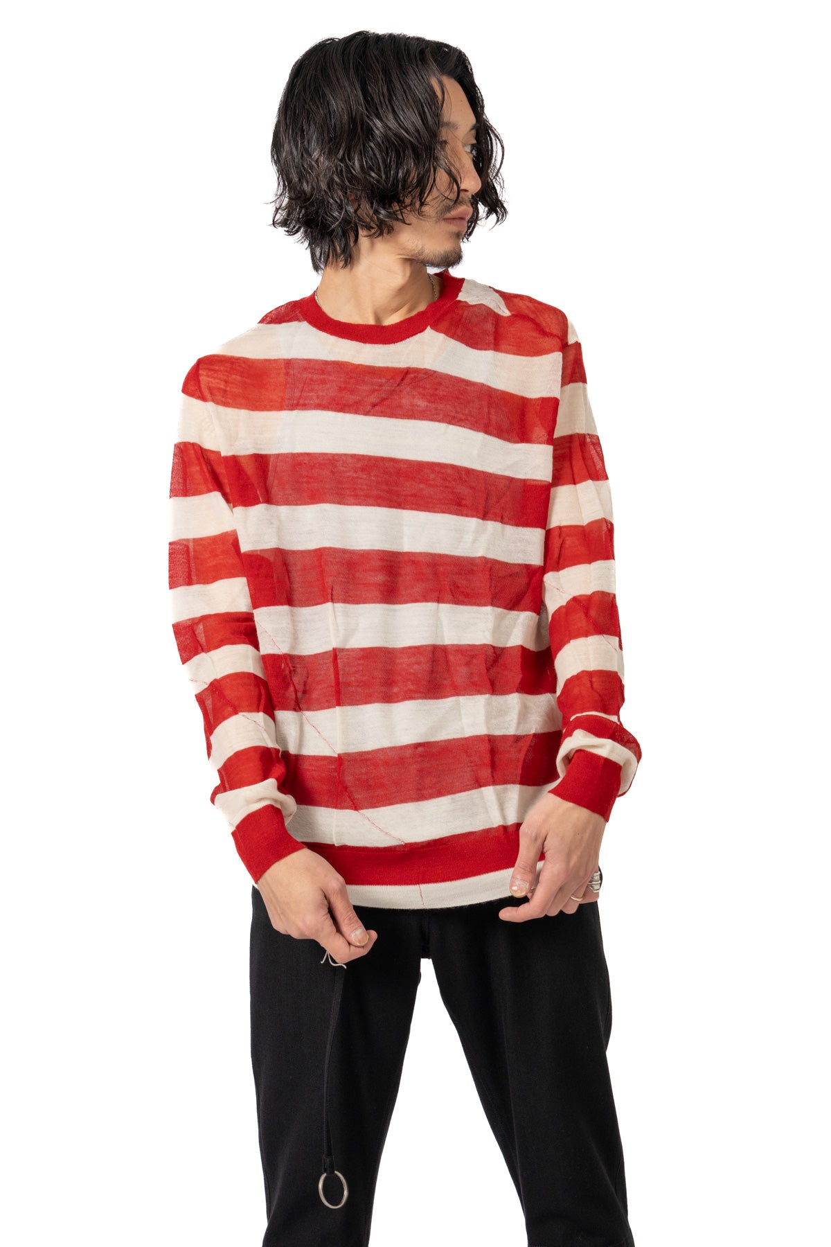 Crew Neck Border Knit【50%OFF】