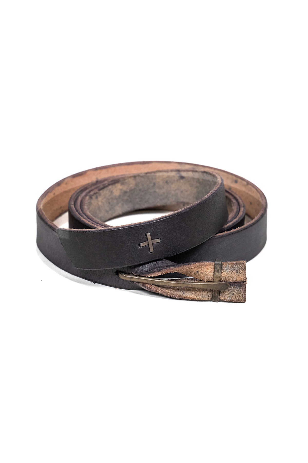 leather buckle slim belt