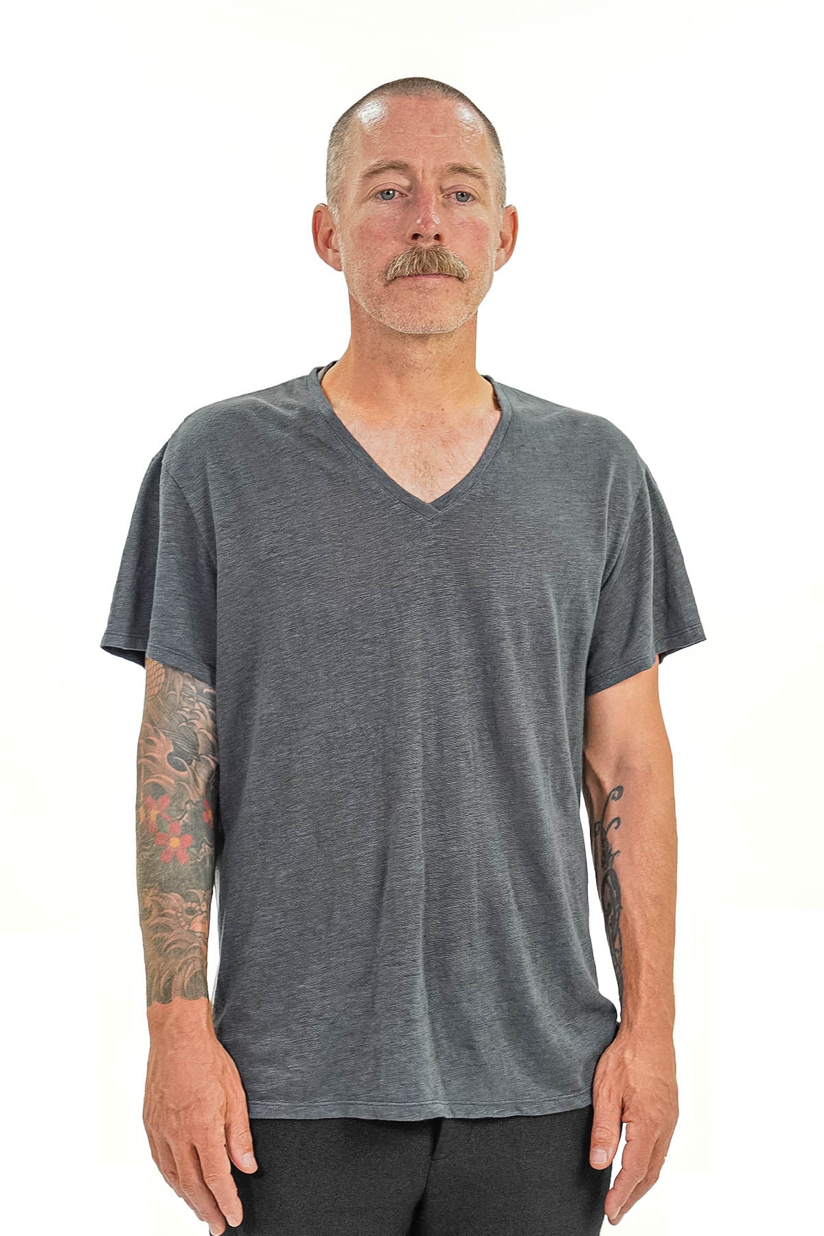 Linen V Neck T-shirt