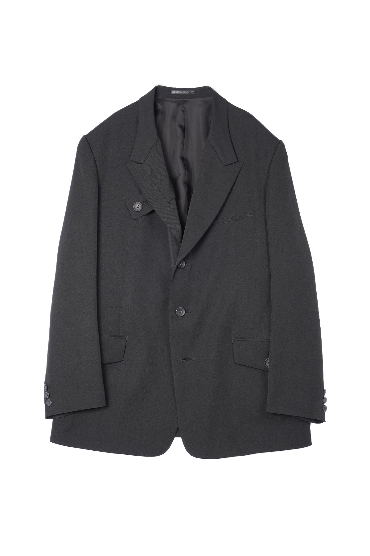 WOOL GABARDINE JACKET WITH A RIGHT LAPEL TAB