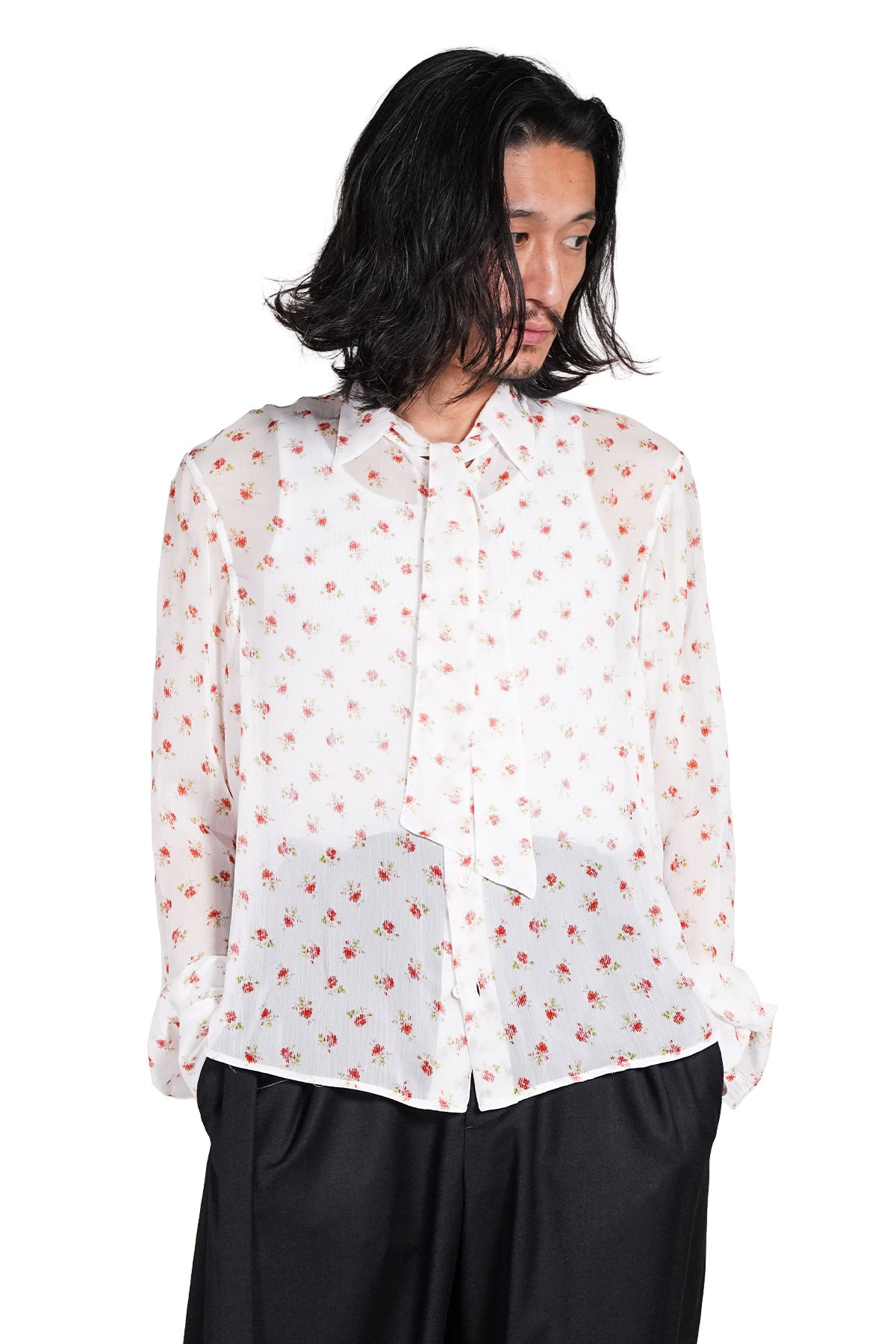 STACK COMFORT CROPPED SHIRT WITH NECKTIE