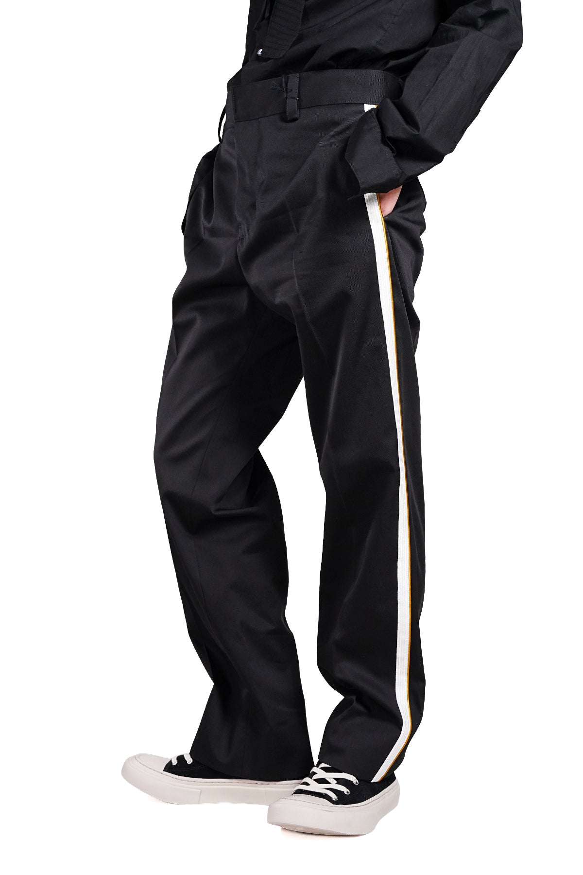 PERRY STRAIGHT LEG CROPPED TROUSERS WITH CONTRAST SIDE BAND