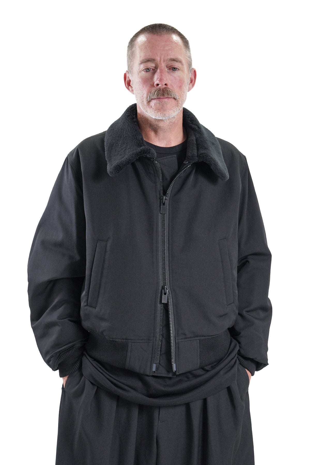 WOOL GABARDINE FLIGHT JACKET