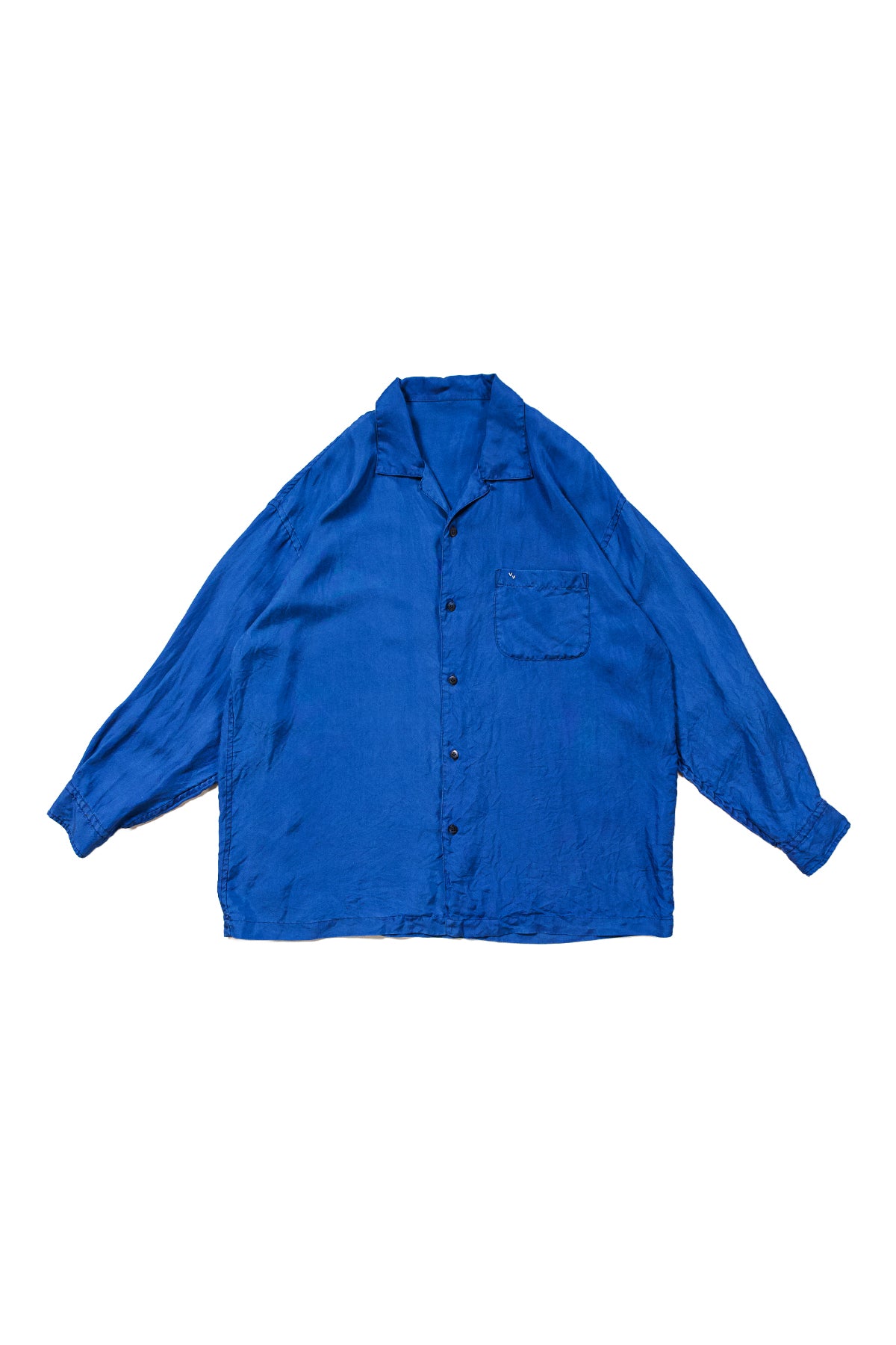 H/W INDIGO SILK LONG SHIRT