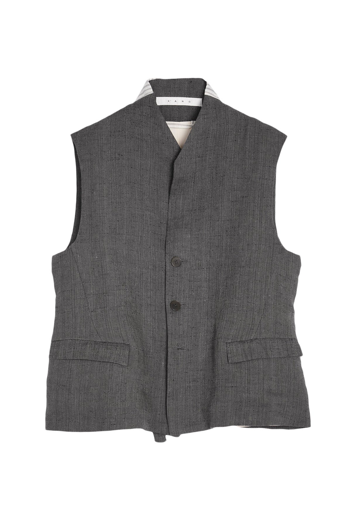 BACK PLEATED 3 BUTTON GILET