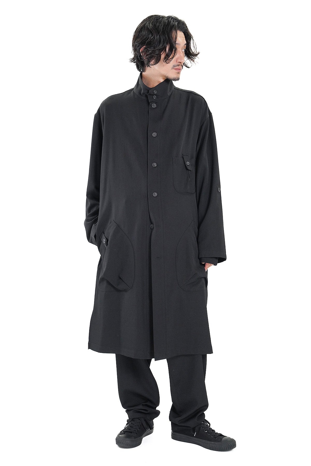 WOOL GABARDINE SHIRT COAT