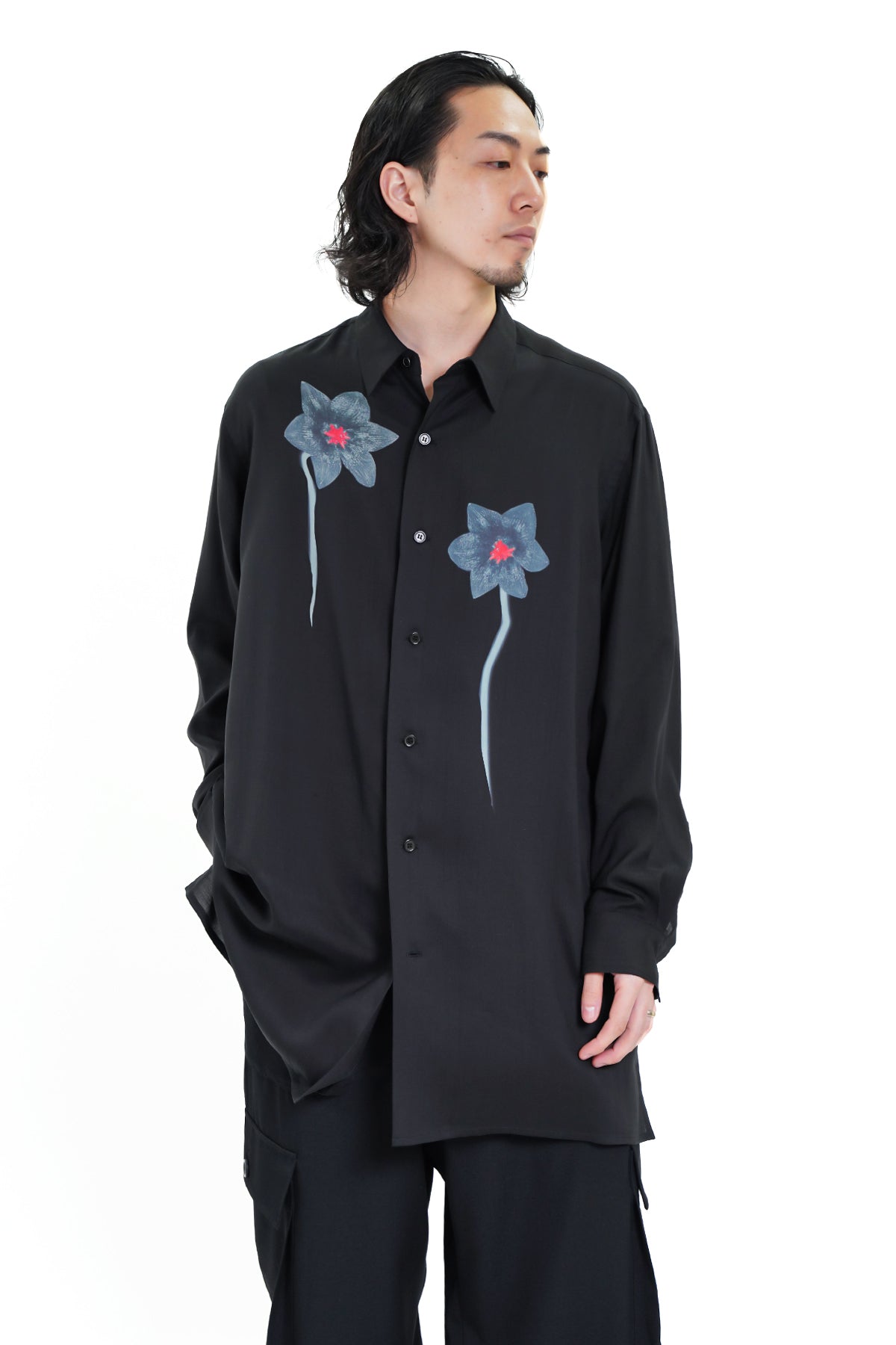 REGULAR COLLAR SHIRT WITH FLOWER PRINT