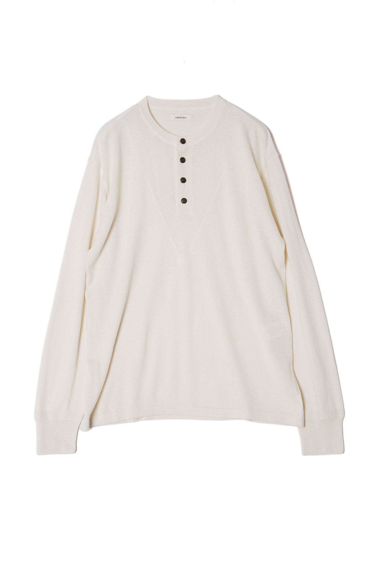 CASHMERE SILK HENLEY NECK  LS T-SHIRT