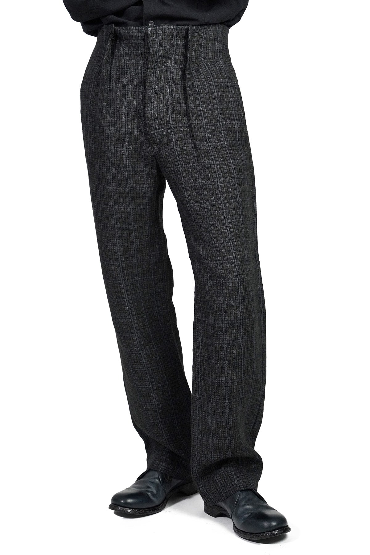 PLEATED-WAIST WIDE FIT TROUSERS