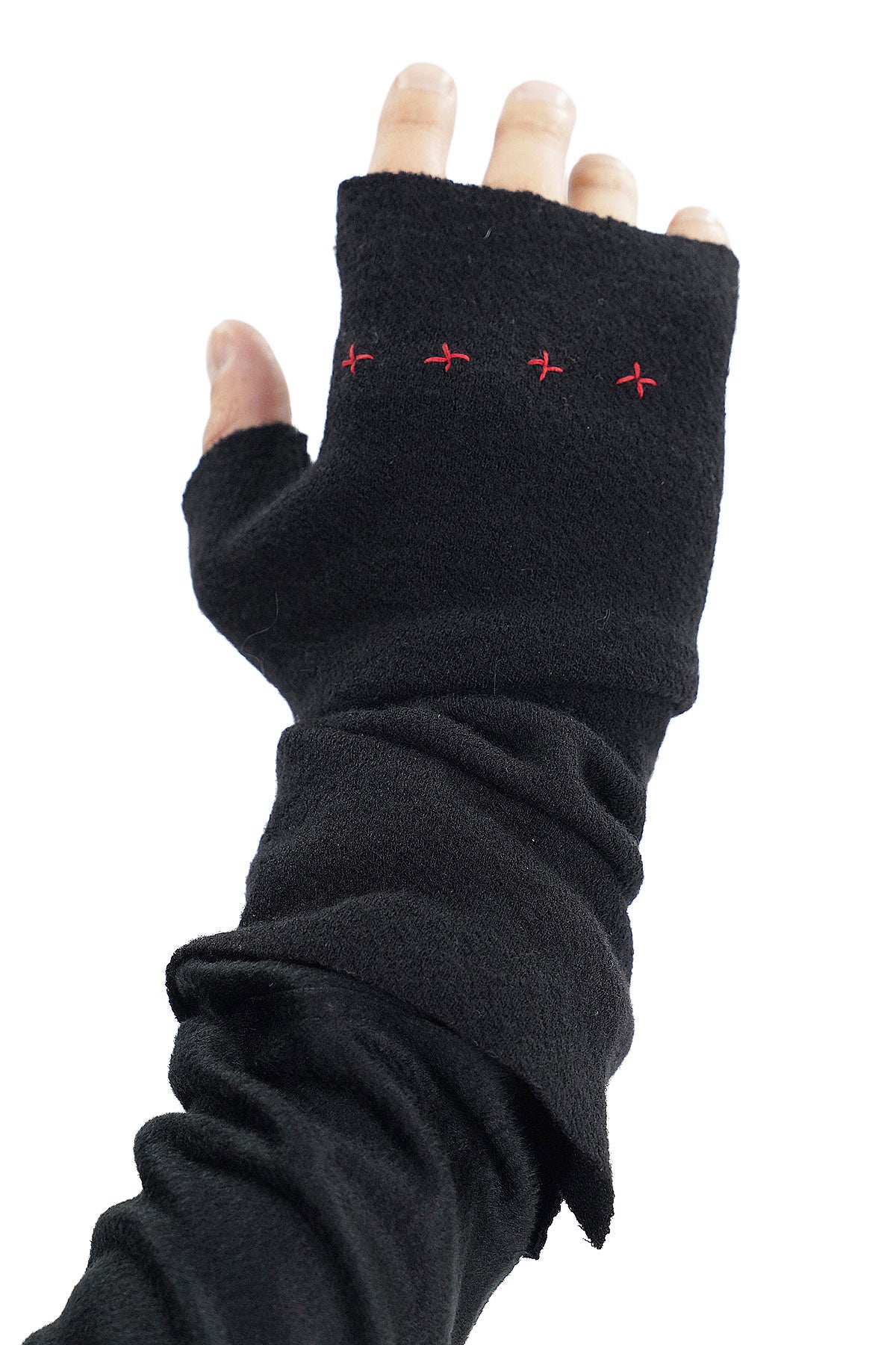 short glove w/cross stitched knuckles