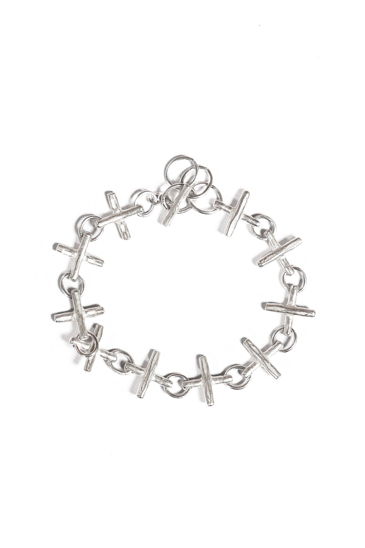 multiple cross silver bracelet