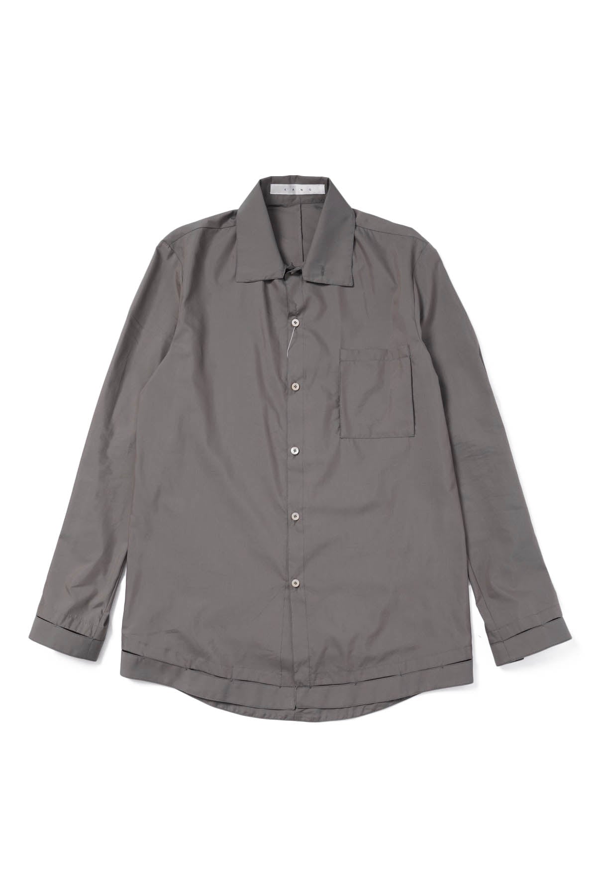 PATCH POCKET HAND SITITCHED HEM BORDER RELAXED FIT SHIRT